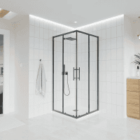 Душевой угол Veconi Evo 300 GR, 800х800x1950, графит брашинг, прозрачное стекло