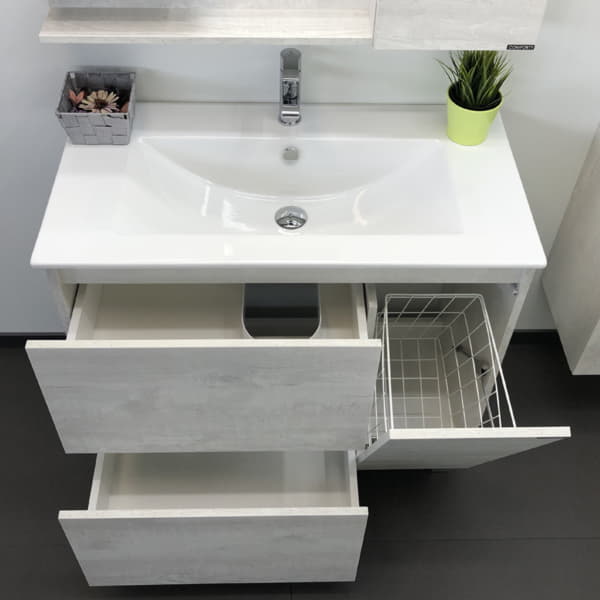 Тумба с раковиной Comforty "Верона-90" дуб белый