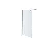 AQ WIW 08020BL Душевая перегородка Walk in с держателем 800x2000 профиль черный, стекло прозрачное