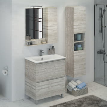 Тумба с раковиной Comforty "Верона-75" дуб белый
