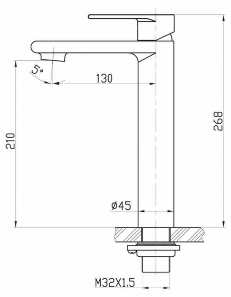 Смеситель для накладных раковин BelBagno NOVA NOV-LMC-IN