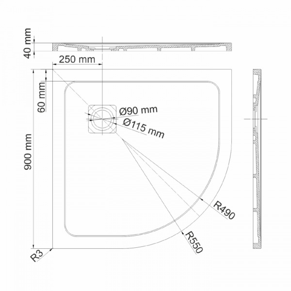 Душевые поддон WasserKRAFT 44T01
