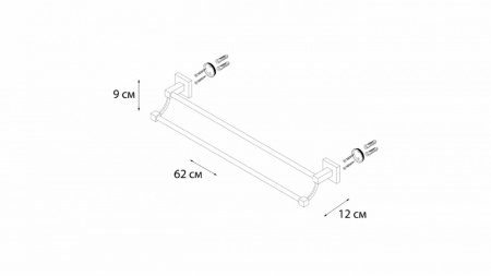 Полотенцедержатель трубчатый 2-ой Fixsen Metra FX-11102 60см