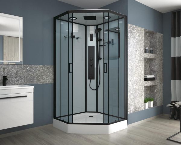 Душевая кабина Niagara Premium NG-6901-01GD BLACK, 90x90x220 см