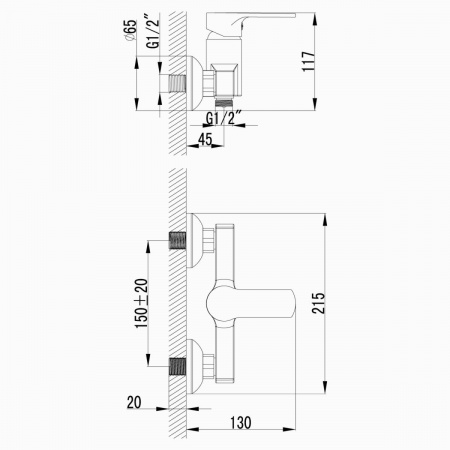 Смеситель Lemark Plus Grace LM1503C для душа
