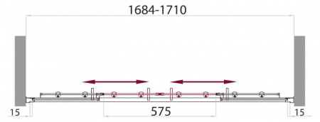 Душевая шторка на ванну BelBagno UNO-VF-2-170/145-P-Cr