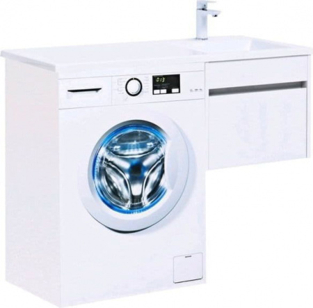 Тумба с раковиной Aquanet Токио 110 R белый (подвесная, 1 ящик)