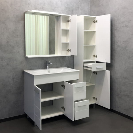 Зеркало-шкаф Comforty "Модена М-90" белый матовый