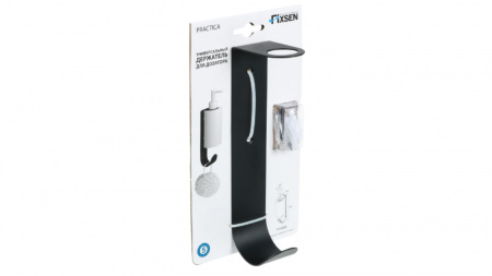 Держатель для дозатора с крючком, черный, Fixsen Practica FX-800A