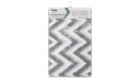 Коврик для ванной Fixsen River 1-ый, FX-5004K, серый, 50х80 см.