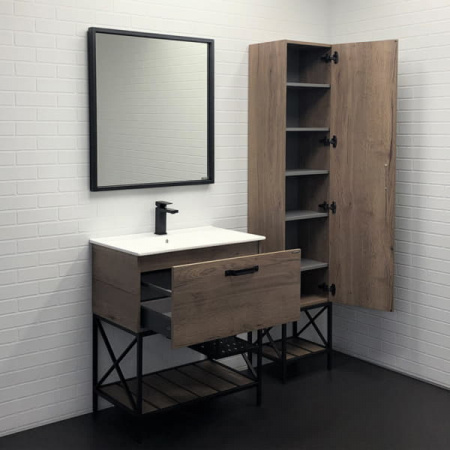 Тумба с раковиной Comforty "Бредфорд-75" дуб темный