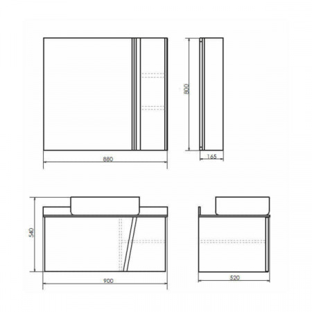 Тумба с раковиной Comforty "Эдинбург-90" бетон светлый с черной столешницей