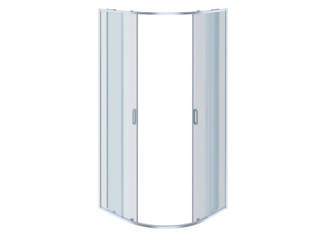 AQ NAA 2142-100 (новый артикул AQ ARI RO10020CH) Душевой уголок 1/4 круга, двери раздвижные 1000x1000x2000, профиль хром, стекло прозрачное