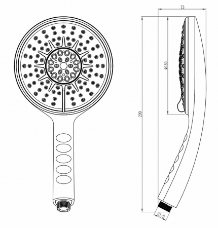 Лейка душевая Lemark LM0814C, 6-функциональная