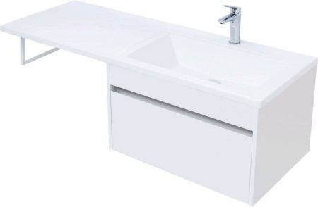 Тумба с раковиной Aquanet Токио 130 R белый (подвесная, 1 ящик)