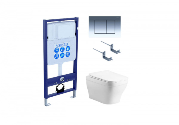 Set AQUATEK АМАДЕО cm (рама AQUATEK Standard INS-0000012 с звукоиз.прокладкой+крепеж KKI-0000002+кнопкаKDI-0000010+унитаз АМАДЕО AQ1180-00 с крышкой-сиденьем soft-close)