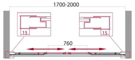 Душевая дверь BelBagno UNIQUE-BF-2-170/200-P-Cr