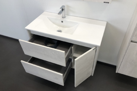 Тумба с раковиной Comforty "Бремен-90" дуб белый