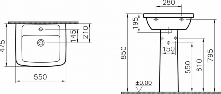 Раковина VitrA Form 300 9602B003 с пьедесталом