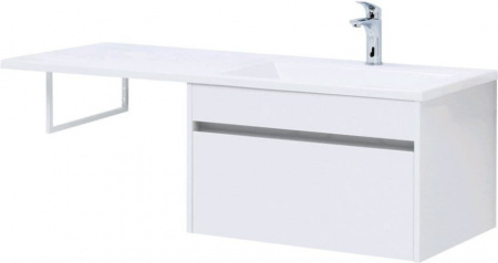 Тумба с раковиной Aquanet Токио 130 R белый (подвесная, 1 ящик)