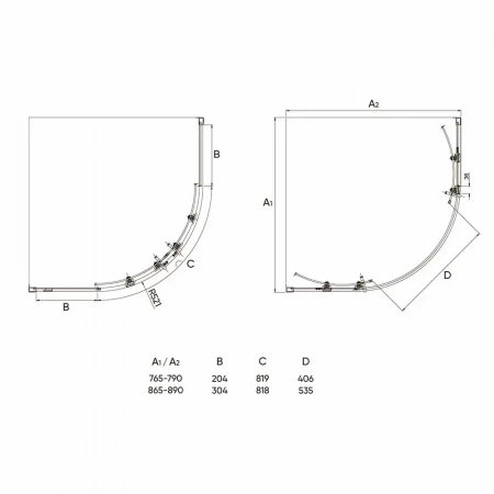 Душевой угол Veconi Rovigo RV-107B, 800x800x1900, черный, стекло прозрачное