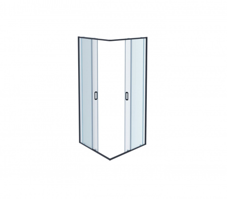AQ ARI KV08020BL Душевой уголок квадратный, двери раздвижные 800x800x2000 профиль черный, стекло прозрачное