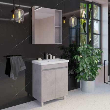 Тумба с раковиной Comforty "Осло-70НД" бетон светлый