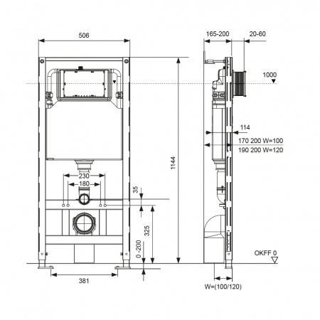 Инсталляция для унитаза TECEspring Profil S300300