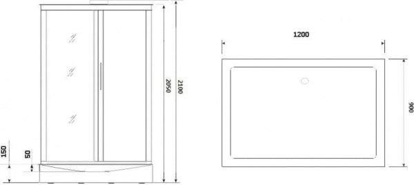 Душевая кабина Niagara Lux NG-7711GBK золото, 120x90x210 см