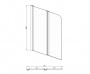 AQ NFB 6222-100 (новый артикул AQ DEL SBA 10015CH) Шторка на ванну двухэлементная, поворотная 1000X1500 профиль хром, стекло прозрачное