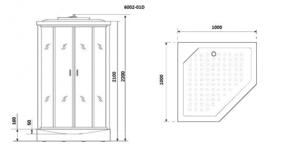 Душевая кабина Niagara Premium NG-6002-01D, 100x100x210 см