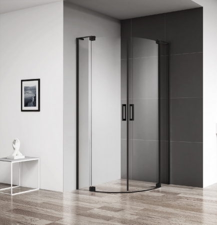 Душевой уголок Cezares SLIDER-R-2-80/90-C-NERO