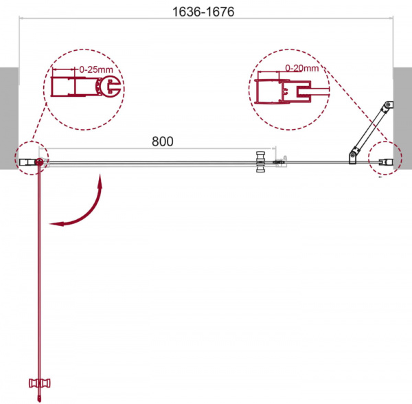 Душевая дверь BelBagno ETNA-B-11-80+90-C-Cr