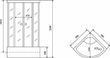Душевая кабина Timo Standart T-6690 S профиль серебристый матовый, 90x90x220 см