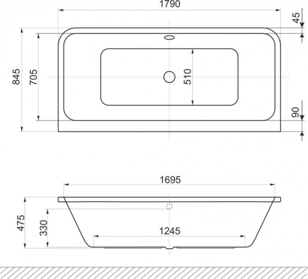 Ванна акриловая Excellent Arana 180x85 см
