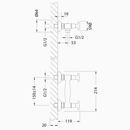 Смеситель Lemark Flora LM0103C для душа