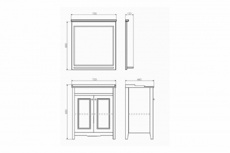Зеркало Comforty "Тбилиси-70" белый глянец