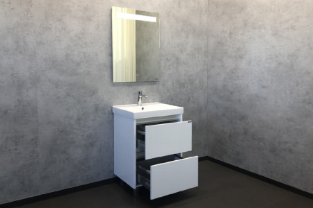 Тумба с раковиной Comforty "Дублин-60" белый глянец