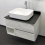 Тумба с раковиной Comforty "Прага-75" дуб белый с антрацитовой столешницей