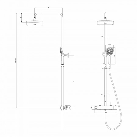 Душевая стойка Lemark Bronx LM3770GM для душа термостатический