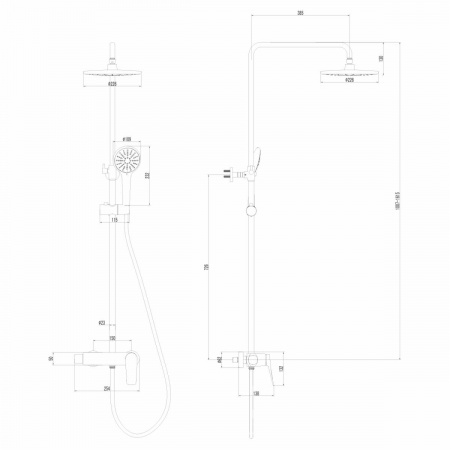 Душевая стойка Lemark Bronx LM3760BL для душа