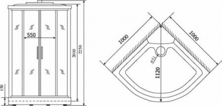 Душевая кабина Timo Standart T-6601 S профиль серебристый матовый, 100x100x220 см