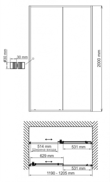 Душевая дверь WasserKRAFT Dill 61S05