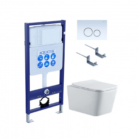 SET AQUATEK ЛИБРА N KDI15(рама AQUATEK Standard INS-0000012 с клавишей KDI-0000015 и крепежом KKI-0000002+унитаз ЛИБРА N AQ0530N-00 с тонким сиденьем sc