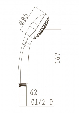 Лейка душевая Lemark LM0211C, 1-функциональная