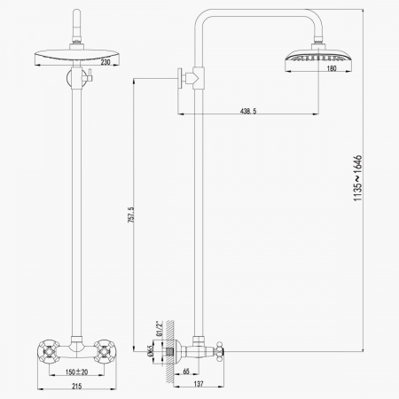 Душевая стойка Lemark Standard LM2160C для душа