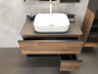 Тумба с раковиной Comforty "Штутгарт-90" дуб тёмно-коричневый с черной столешницей