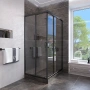 Душевой угол Veconi Rovigo RV-113B, 800x800x1850, черный, стекло прозрачное