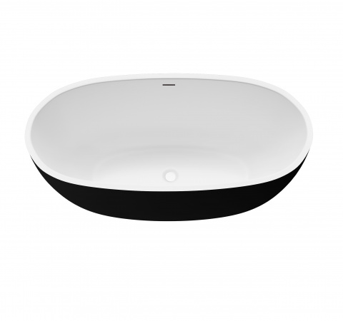 Ванна отдельностоящая Grossman Classic GR-2403MB (150х78х58) черный/белый матовый