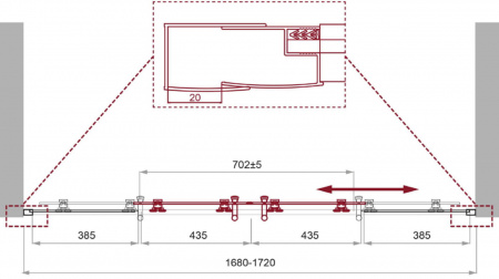 Душевая дверь BelBagno UNO-195-BF-2-170-P-Cr
